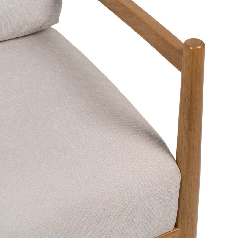 Fauteuil scandinave blanc cassé tissu et bois 65x71x88 cm Tarenano Ixia - 10