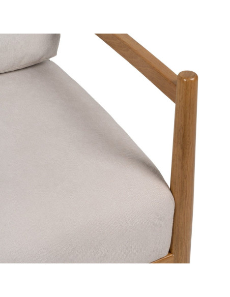 Fauteuil scandinave blanc cassé tissu et bois 65x71x88 cm Tarenano Ixia - 10