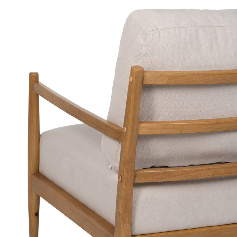 Fauteuil scandinave blanc cassé tissu et bois 65x71x88 cm Tarenano Ixia - 12