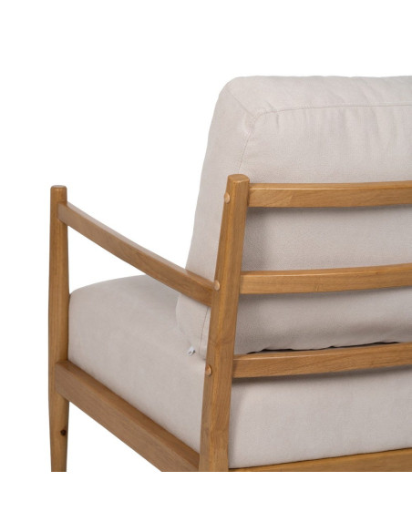Fauteuil scandinave blanc cassé tissu et bois 65x71x88 cm Tarenano Ixia - 12