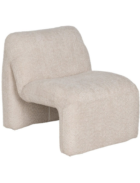 Fauteuil lounge bouclette beige 62x86x69 cm Varelaro Ixia - 1