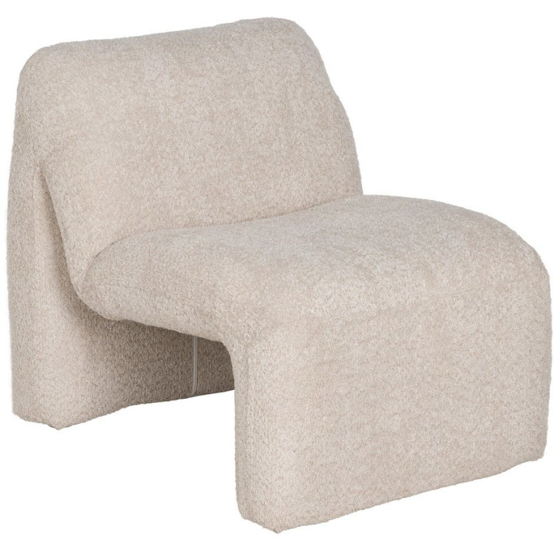 Fauteuil lounge bouclette beige 62x86x69 cm Varelaro Ixia - 1