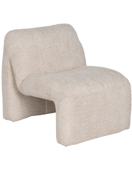 Fauteuil lounge bouclette beige 62x86x69 cm Varelaro Ixia - 1
