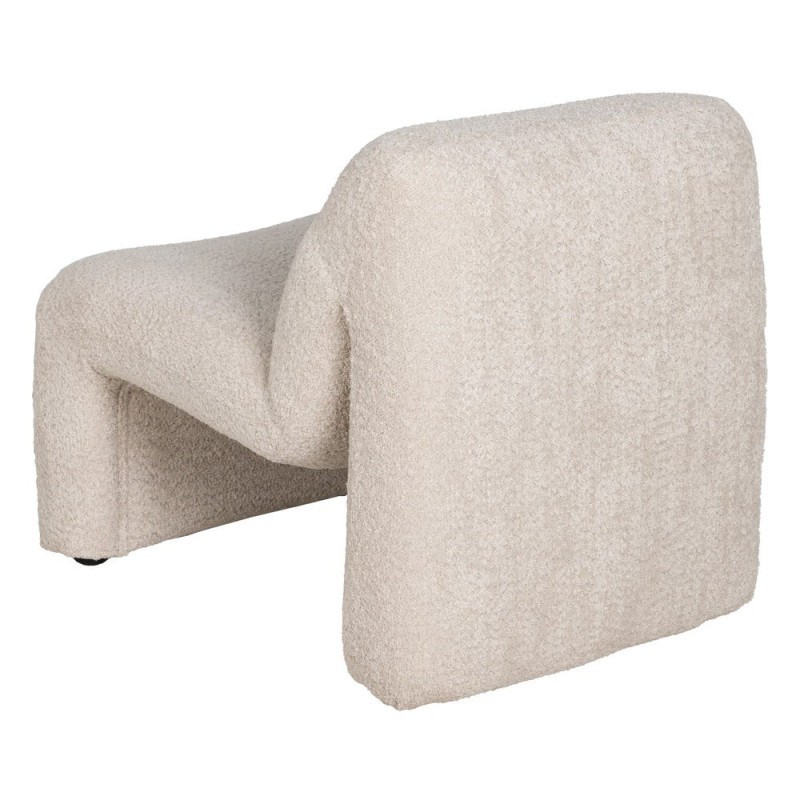 Fauteuil lounge bouclette beige 62x86x69 cm Varelaro Ixia - 3