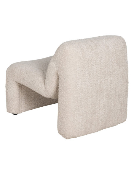 Fauteuil lounge bouclette beige 62x86x69 cm Varelaro Ixia - 3