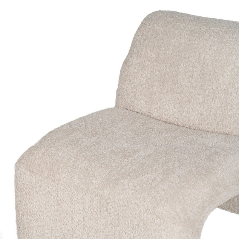 Fauteuil lounge bouclette beige 62x86x69 cm Varelaro Ixia - 5