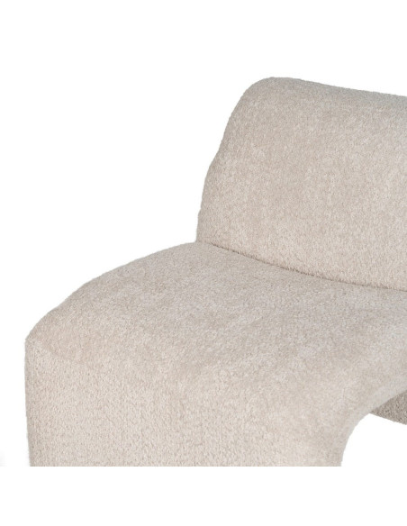Fauteuil lounge bouclette beige 62x86x69 cm Varelaro Ixia - 5