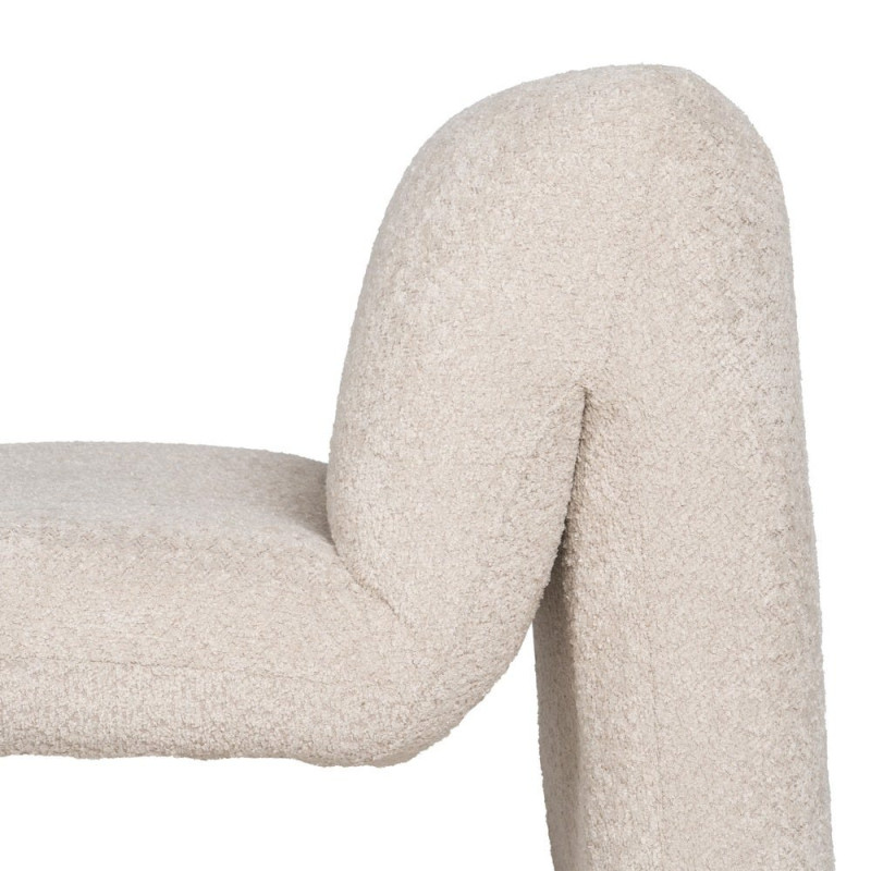 Fauteuil lounge bouclette beige 62x86x69 cm Varelaro Ixia - 6