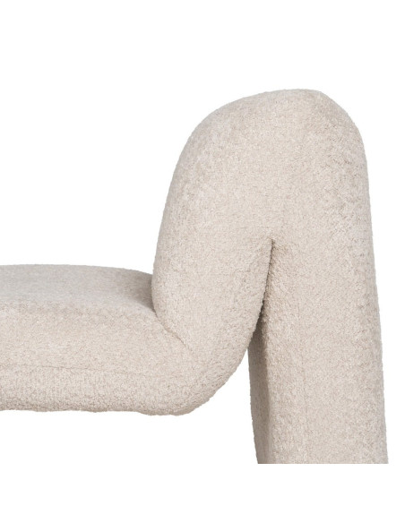 Fauteuil lounge bouclette beige 62x86x69 cm Varelaro Ixia - 6