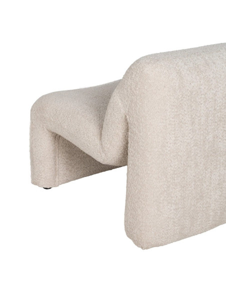 Fauteuil lounge bouclette beige 62x86x69 cm Varelaro Ixia - 7