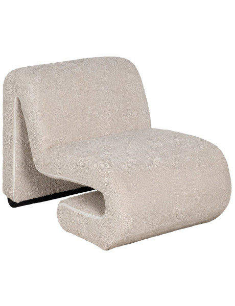 Fauteuil bas bouclette beige 60x90x63 cm Harelero Ixia - 1