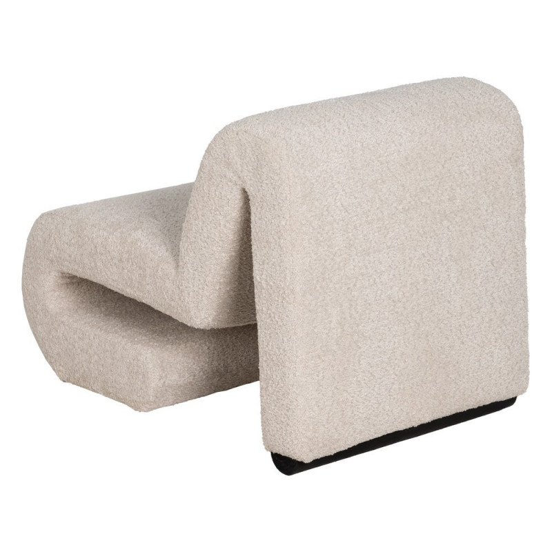 Fauteuil bas bouclette beige 60x90x63 cm Harelero Ixia - 4