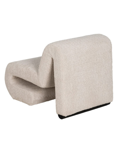 Fauteuil bas bouclette beige 60x90x63 cm Harelero Ixia - 4