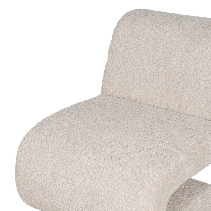 Fauteuil bas bouclette beige 60x90x63 cm Harelero Ixia - 6