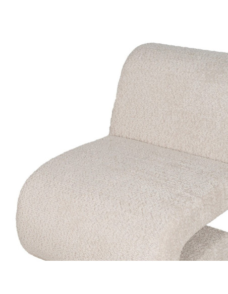 Fauteuil bas bouclette beige 60x90x63 cm Harelero Ixia - 6