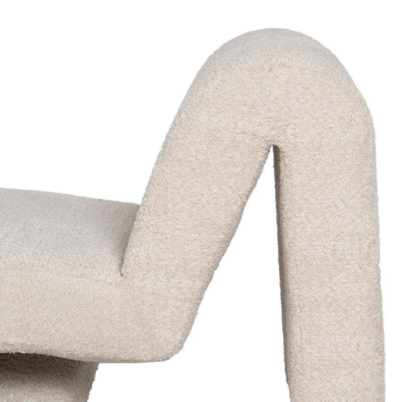 Fauteuil bas bouclette beige 60x90x63 cm Harelero Ixia - 7