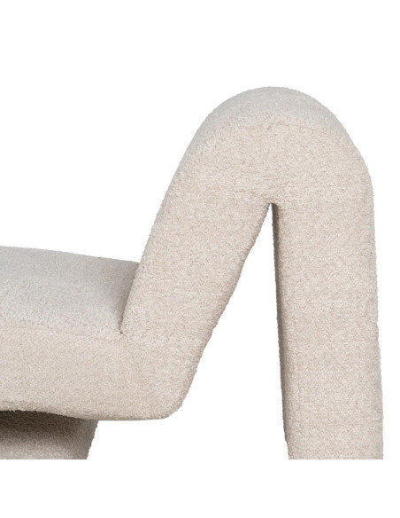 Fauteuil bas bouclette beige 60x90x63 cm Harelero Ixia - 7