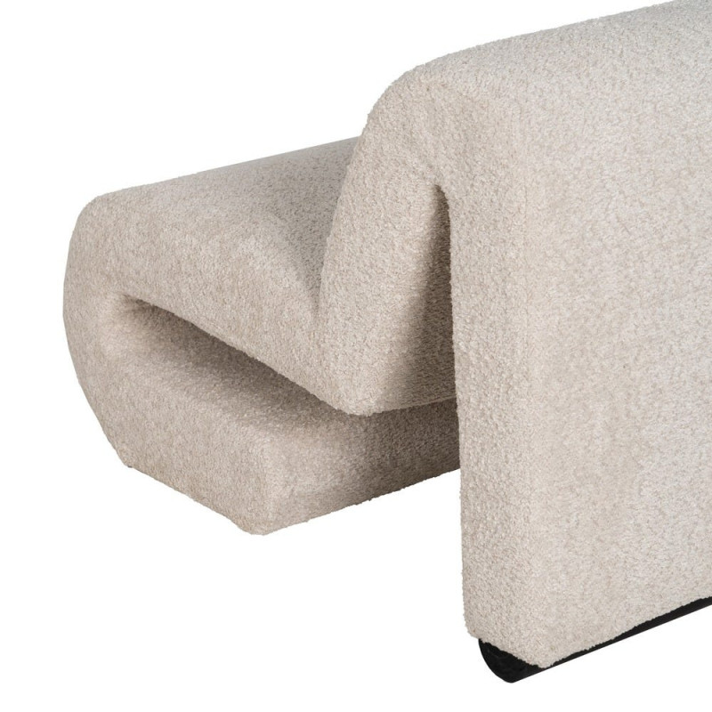 Fauteuil bas bouclette beige 60x90x63 cm Harelero Ixia - 8