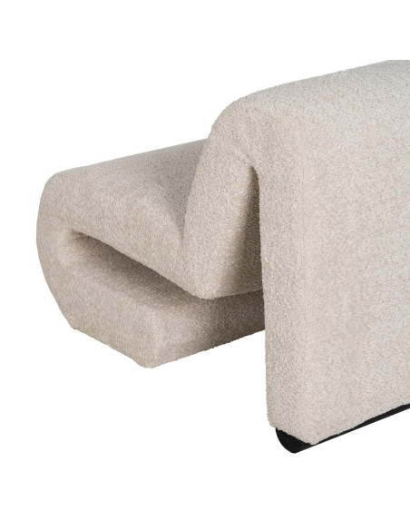 Fauteuil bas bouclette beige 60x90x63 cm Harelero Ixia - 8
