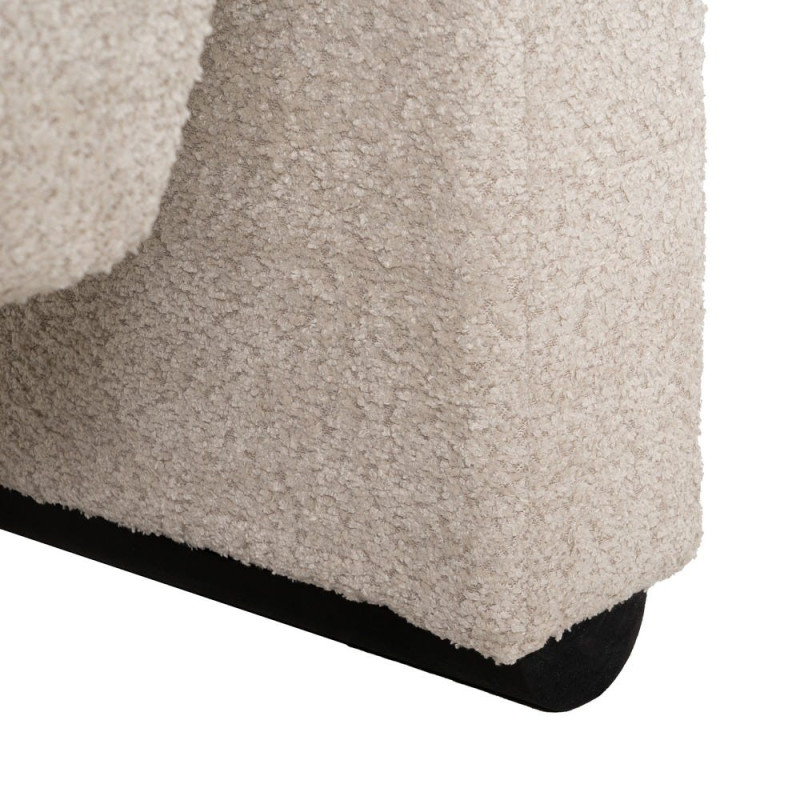 Fauteuil bas bouclette beige 60x90x63 cm Harelero Ixia - 11