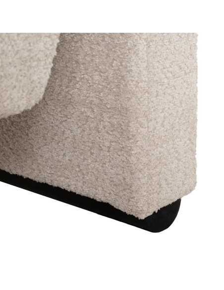 Fauteuil bas bouclette beige 60x90x63 cm Harelero Ixia - 11