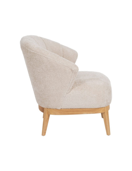 Fauteuil bouclette crème dossier coquille 71x75x76 cm Virenoro Ixia - 3