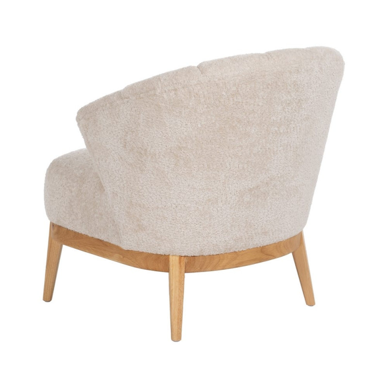 Fauteuil bouclette crème dossier coquille 71x75x76 cm Virenoro Ixia - 4