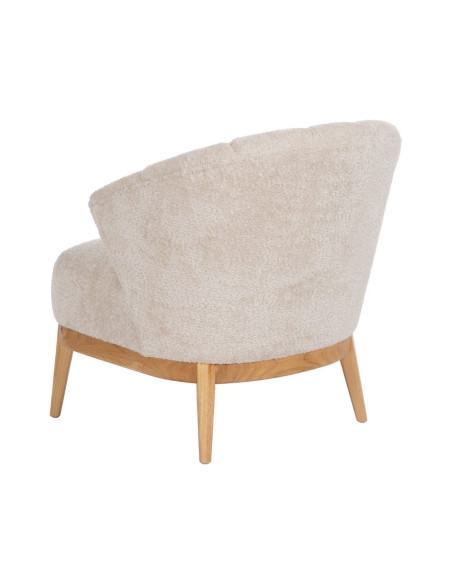 Fauteuil bouclette crème dossier coquille 71x75x76 cm Virenoro Ixia - 4