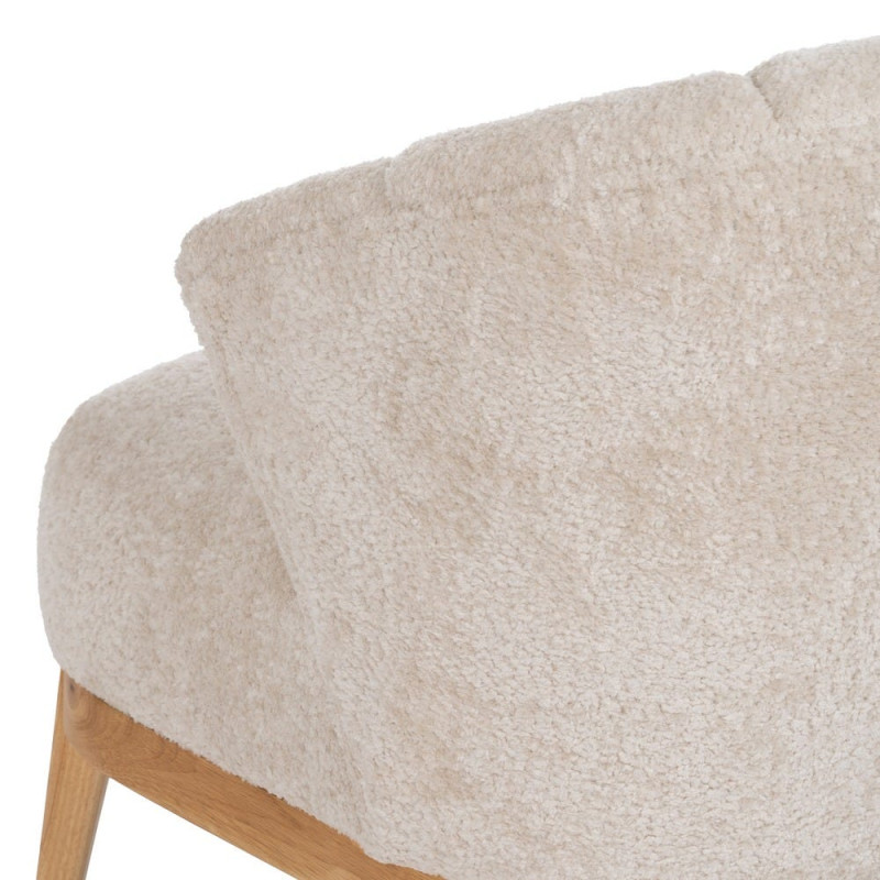 Fauteuil bouclette crème dossier coquille 71x75x76 cm Virenoro Ixia - 5
