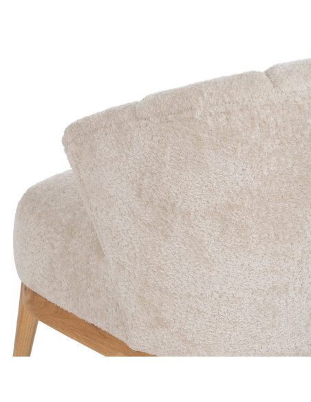 Fauteuil bouclette crème dossier coquille 71x75x76 cm Virenoro Ixia - 5