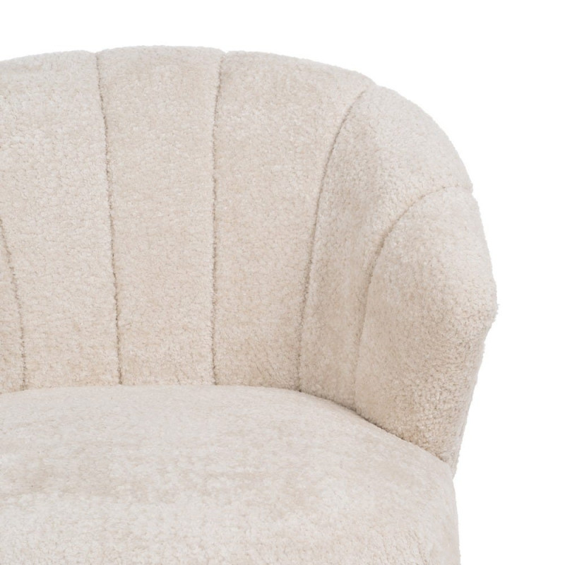 Fauteuil bouclette crème dossier coquille 71x75x76 cm Virenoro Ixia - 6