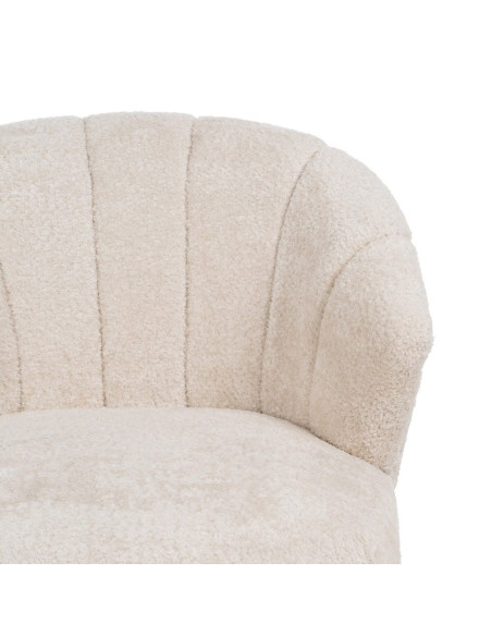 Fauteuil bouclette crème dossier coquille 71x75x76 cm Virenoro Ixia - 6