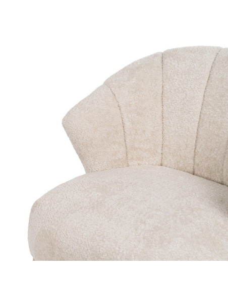 Fauteuil bouclette crème dossier coquille 71x75x76 cm Virenoro Ixia - 7