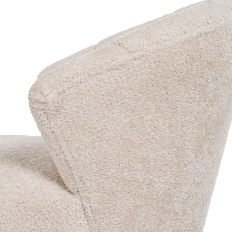 Fauteuil bouclette crème dossier coquille 71x75x76 cm Virenoro Ixia - 8