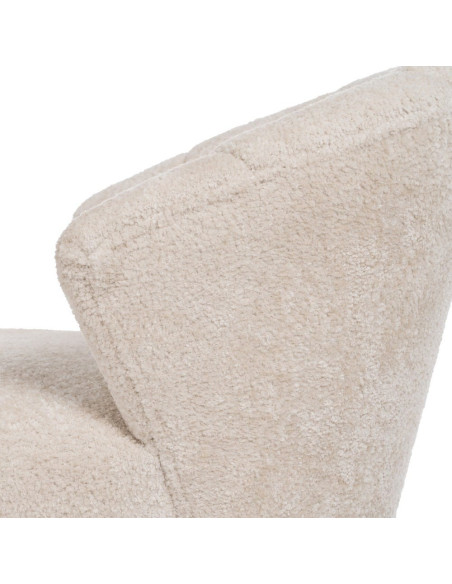 Fauteuil bouclette crème dossier coquille 71x75x76 cm Virenoro Ixia - 8