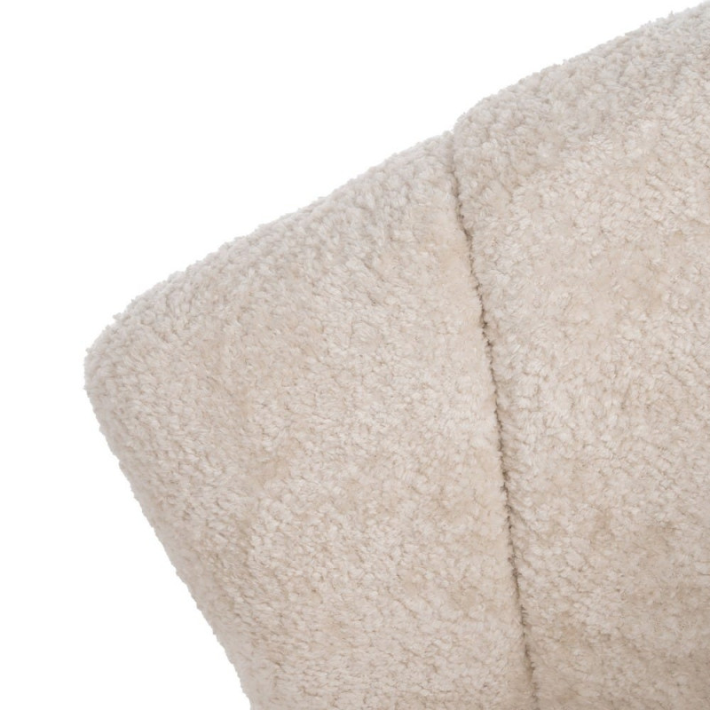 Fauteuil bouclette crème dossier coquille 71x75x76 cm Virenoro Ixia - 9