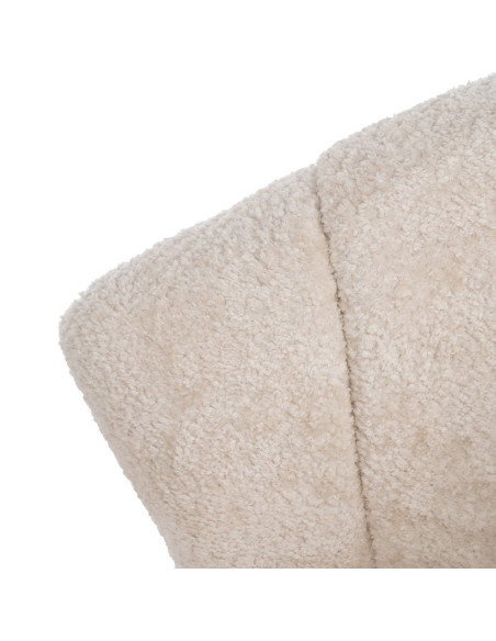 Fauteuil bouclette crème dossier coquille 71x75x76 cm Virenoro Ixia - 9