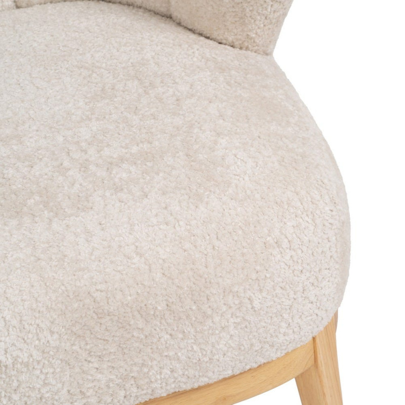 Fauteuil bouclette crème dossier coquille 71x75x76 cm Virenoro Ixia - 10