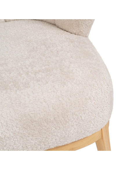 Fauteuil bouclette crème dossier coquille 71x75x76 cm Virenoro Ixia - 10