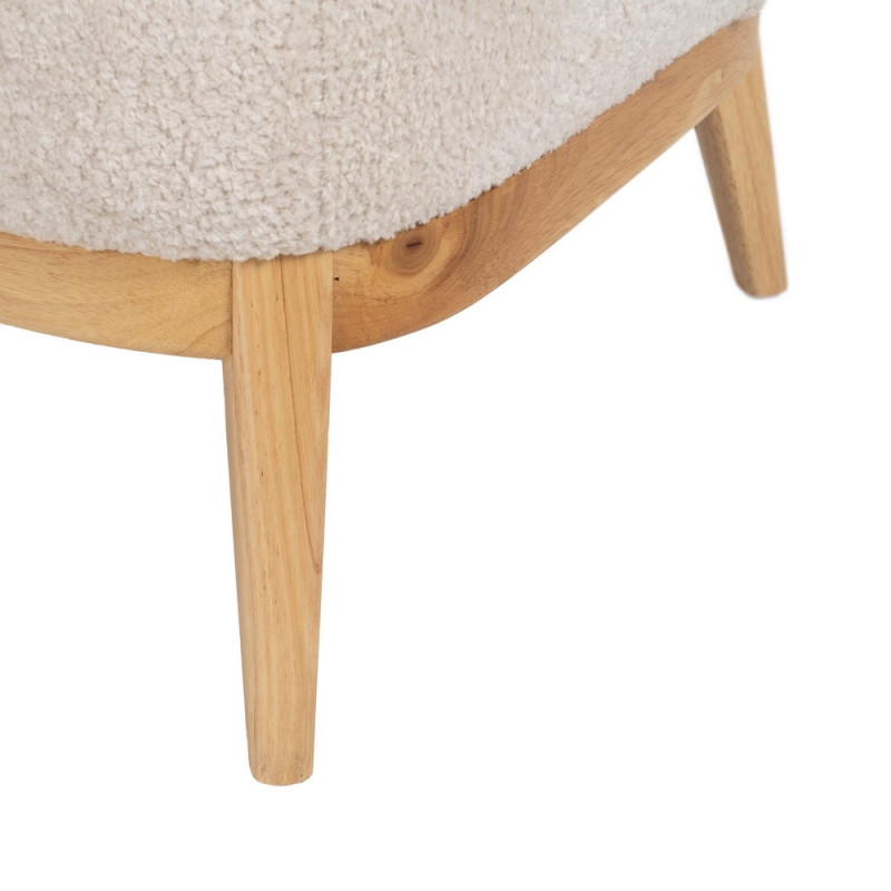 Fauteuil bouclette crème dossier coquille 71x75x76 cm Virenoro Ixia - 12