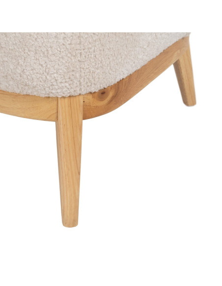 Fauteuil bouclette crème dossier coquille 71x75x76 cm Virenoro Ixia - 12