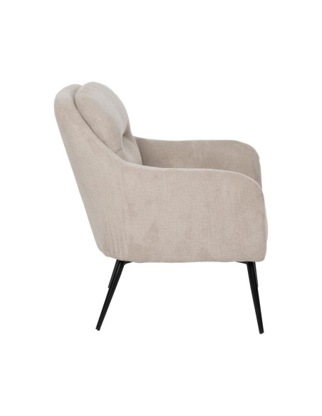 Fauteuil enveloppant beige tissu et métal 69x73x79 cm Gorelivo Ixia - 2