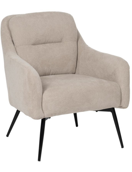 Fauteuil enveloppant beige tissu et métal 69x73x79 cm Gorelivo Ixia - 1