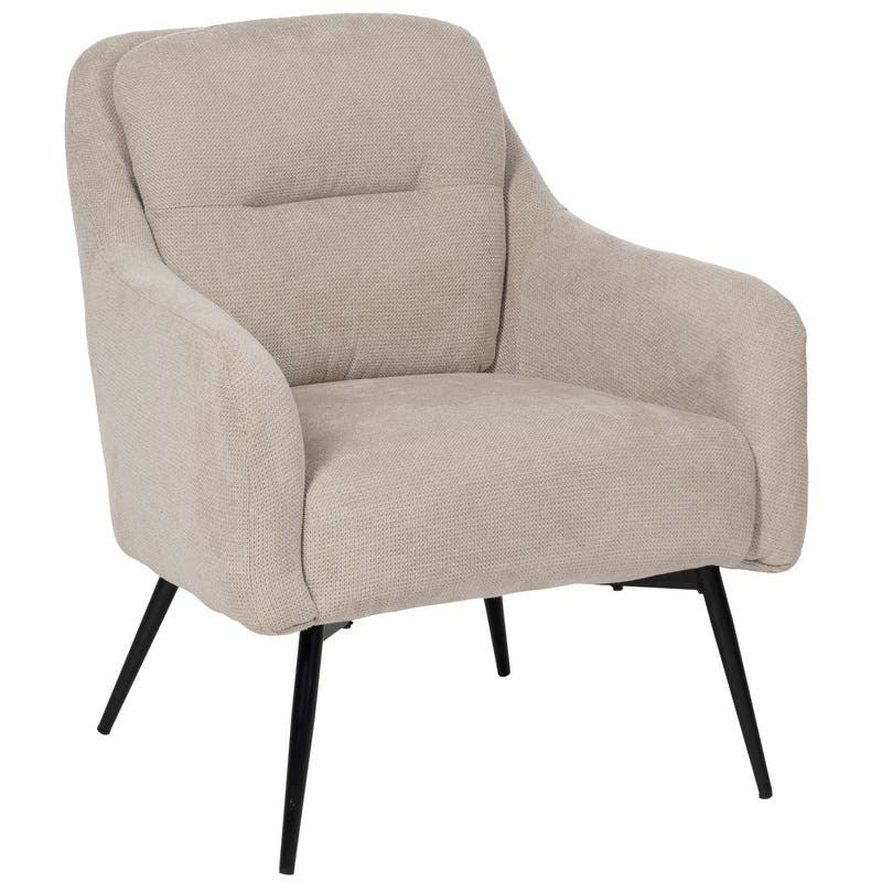 Fauteuil enveloppant beige tissu et métal 69x73x79 cm Gorelivo Ixia - 1
