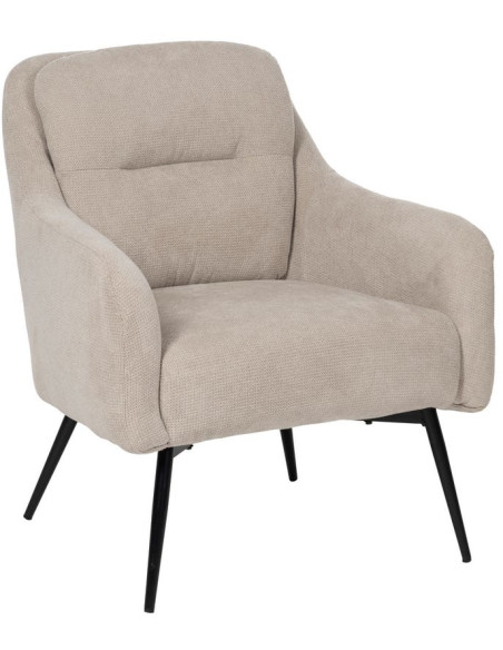 Fauteuil enveloppant beige tissu et métal 69x73x79 cm Gorelivo Ixia - 1