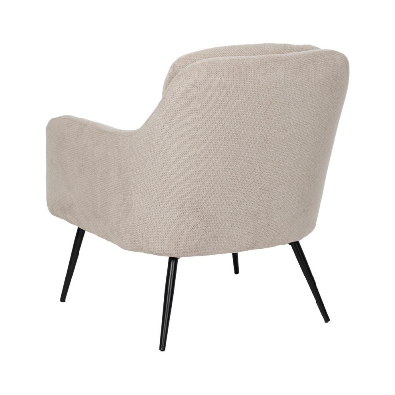 Fauteuil enveloppant beige tissu et métal 69x73x79 cm Gorelivo Ixia - 3