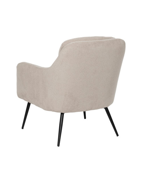Fauteuil enveloppant beige tissu et métal 69x73x79 cm Gorelivo Ixia - 3