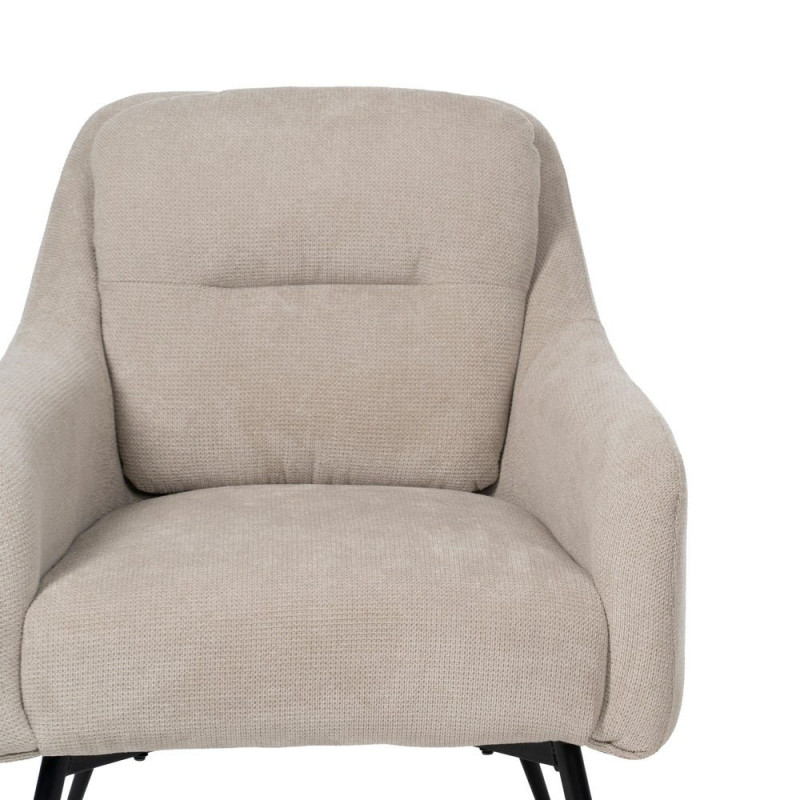 Fauteuil enveloppant beige tissu et métal 69x73x79 cm Gorelivo Ixia - 4