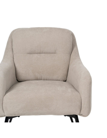 Fauteuil enveloppant beige tissu et métal 69x73x79 cm Gorelivo Ixia - 4