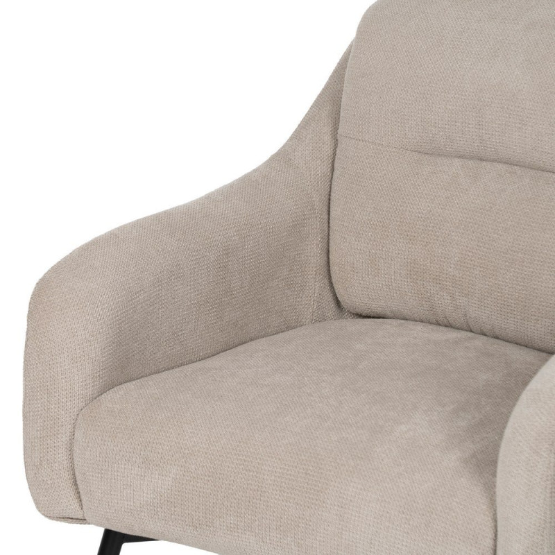 Fauteuil enveloppant beige tissu et métal 69x73x79 cm Gorelivo Ixia - 5